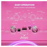 NEW JOYC Brands JOYC Mic Drop Karaoke Machine with 2 Wireless Mics & RGB Lights - PINK