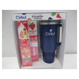 NEW Cirkul 40oz Raindrop Tumbler Starter Kit + 4 Flavor Cartridges - Midnight Blue