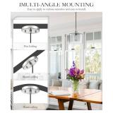 NEW Dolaimi House 1 Light Modern 7.3 Inch Seeded Clear Glass Brushed Nickel Hanging Pendant Lamp