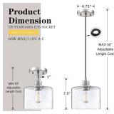 NEW Dolaimi House 1 Light Modern 7.3 Inch Seeded Clear Glass Brushed Nickel Hanging Pendant Lamp