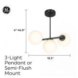 NEW GE CHA3LDI137D85CMBSL 3-Light Chandelier Solon Family Matte Black