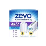 NEW Zevo Flying Insect Trap with 2 devices + 6 Refill Cartridges