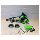 Greenworks 12" Cordless Snow Shovel Kit (2) 24V 4Ah Batteries & 4 Amp Dual-Port Charger (Used)