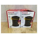 LOT OF 2 Honeywell HHF360B 1500W 360? Surround Indoor Heater Black: Portable Space Heater for Bedroom, ETL Listed, Fan Driven