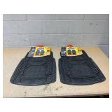 LOT OF 2 Armor All 4pc Rubber Trim-to-Fit Floor Mats Black