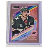 Jared Spurgeon 2023-24 O-Pee-Chee Platinum Red Rainbow Refractor On Card Auto #46 - Minnesota Wild Hockey Card