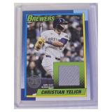 Christian Yelich 2025 Topps 1990 Baseball Relic Card #90RU-CY - Milwaukee Brewers Baseball Card