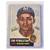 Jim Pendleton Rookie 1953 Topps #185 - Milwaukee Braves Vintage Baseball Card