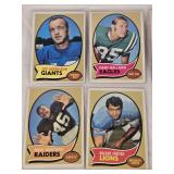 Lot of 16 Vintage Football Cards from the Late 60s Featuring Joe Ferguson, Dave Grayson, and Johnny Roland