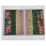 Lot of 2 Vintatge 1954 Topps Baseball Cards Featuring Billy Hunter and Johnny Lindell