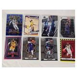 Lot of 8 LeBron James Basketball Cards including Panini, Mosaic, and NBA Hoops with special features like Thunder Lane and Dynamos.
