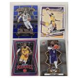 Lot of 8 LeBron James Basketball Cards including Panini, Mosaic, and NBA Hoops with special features like Thunder Lane and Dynamos.