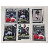 Lot of 6 Football Cards Featuring Jalen Hurts and DeVonta Smith - Includes Rookie Cards and Notoriety Inserts