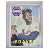 Hank Aaron 1969 Topps #100 - Atlanta Braves Vintage Baseball Card