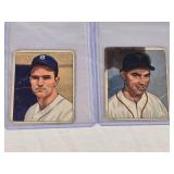 Lot of 2 Baseball Cards Featuring George Vico and Monte Kennedy from 1950 Bowman Series.