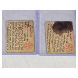 Lot of 2 Baseball Cards Featuring George Vico and Monte Kennedy from 1950 Bowman Series.