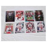 Lot of 8 Patrick Mahomes Football Cards from Various Sets Including Select, Donruss, and Notoriety with Holo Features