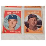 Lot of 9 Vintage Baseball Cards From the Late 1950s Featuring Alex Grammas, Billy Harrell, Gene Baker, and Others - Includes Players from St. Louis Cardinals, Chicago White Sox, Detroit Tigers, and Mo