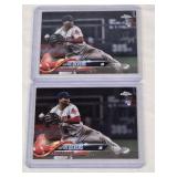 Lot of 2 Rafael Devers Rookie Baseball Cards Including Topps Chrome Update Series.