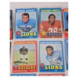 Lot of 22  Vintage 1971 Topps Football Cards Featuring Players Like Mike Lucci, Bobby Bell, and Terry Hanratty