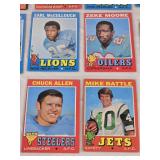 Lot of 22  Vintage 1971 Topps Football Cards Featuring Players Like Mike Lucci, Bobby Bell, and Terry Hanratty