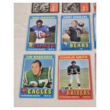 Lot of 22  Vintage 1971 Topps Football Cards Featuring Players Like Mike Lucci, Bobby Bell, and Terry Hanratty