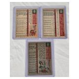 Lot of 3 Vintage 1959 Topps Baseball Cards Featuring Granny Hamner, Hank Sauer, and Ozzie Virgil.