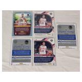 Lot of 5 Stephen Curry Basketball Cards Including Panini Prizm and Donruss Optic with USA and Golden State Warriors Themes