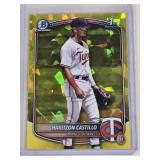 Haritzon Castillo 1st Bowman 2025 Bowman Chrome Gold Cracked Ice #BCP-161 and Numbered 70/75 - Minnesota Twins Baseball Card
