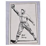 Bill Terry 1930s Exhibit #143 - New York Giants Vintage Baseball Card