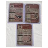 Lot of 3 Vintage 1953 Topps Baseball Cards Featuring Sammy White, Ebba St. Claire, and Ray Boone.