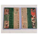 Lot of 2 Vintage Baseball Cards Featuring Larry Jansen and Charlie Kress from the 1954 Topps Set