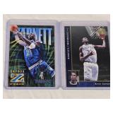 Lot of 2 Kevin Garnett Rookie Basketball Cards - Minnesota Timberwolves Sport Cards Including Skybox Z-Force and Upper Deck.