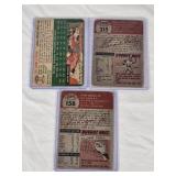 Lot of 3 Vintage 1953 Topps Baseball Cards Featuring Gene Conley, John Logan, and Luis Aloma.