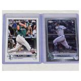 Lot of 2 Rookie Baseball Cards Featuring Cal Raleigh and Julio Rodriguez