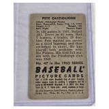 Pete Castiglione 1952 Bowman #47 - Pittsburgh Pirates Vintage Baseball Card