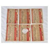 Lot of 6 Vintage 1953 Bowman Color Baseball Cards Featuring Clyde Vollmer, Willie Jones, Al Corwin, Larry Miggins, Dale Mitchell, and Jim Dyck