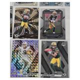 Lot of Green Bay Packers Football Cards Featuring Jordan Love, Christian Watson, Matthew Golden Rookie, Brett Farve and Others with Inserts