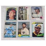 Lot of 6 Vintage Baseball Cards Featuring Ted Williams, Willie Stargell, Ron Santo, Phil Niekro, Thurman Munson, and Dave Winfield