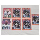 Lot of 6 Cris Carter and Deion Sanders Football Cards Featuring Rookie Cards and Pro Set Series