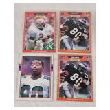 Lot of 6 Cris Carter and Deion Sanders Football Cards Featuring Rookie Cards and Pro Set Series