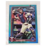 Ryan Jeffers 2025 Topps Chrome Aqua Refractor #65 and Numbered 199/299 - Minnesota Twins Baseball Card