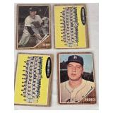 Lot of 10 Vintage Baseball Cards Featuring Pete Richert, Larry Burright, Jake Gibbs, Ralph Terry, St. Louis Cardinals Team, Johnny Podres, and Julian Javier.