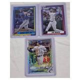 Lot of 3 Mojo Refractors Featuring Joe Mauer and Bobby Witt Jr.