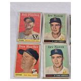 Lot of 20 Vintage Baseball Cards Featuring Players Like Bill Fischer, Irv Noren, and Don Mueller