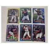 Lot of 6 Bowman including 1st Bowmans and Numbered Baseball Cards Featuring Yasser Mercedes, Jose Rodriguez, Danny De Andrade, Byron Chourio, and Kaelen Culpepper