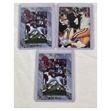Lot of 3 Brett Favre Rookie Football Cards including Topps and Pro Set