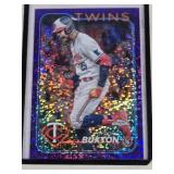 Byron Buxton 2024 Topps Chrome Purple Refractor #10 and Numbered 112/299 - Minnesota Twins Baseball Card
