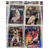 Lot of Minnesota Twins Baseball Cards Featuring Players like Josh Donaldson, Jose Berrios, and Eddie Rosario with Special Features such as Rookie, Inserts, Refractors and Chrome Cards