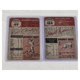 Lot of 2 Boston Red Sox Vintage 1953 Baseball Cards Featuring Faye Throneberry and Hal Brown